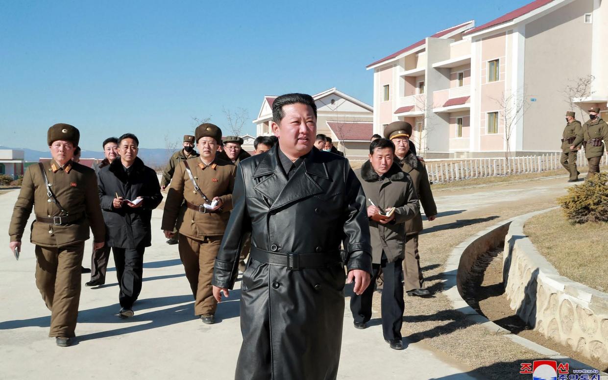 This undated picture released from North Korea's official Korean Central News Agency (KCNA) on November 16, 2021 shows North Korean leader Kim Jong Un visiting Samjiyon city - Contributor/AFP 