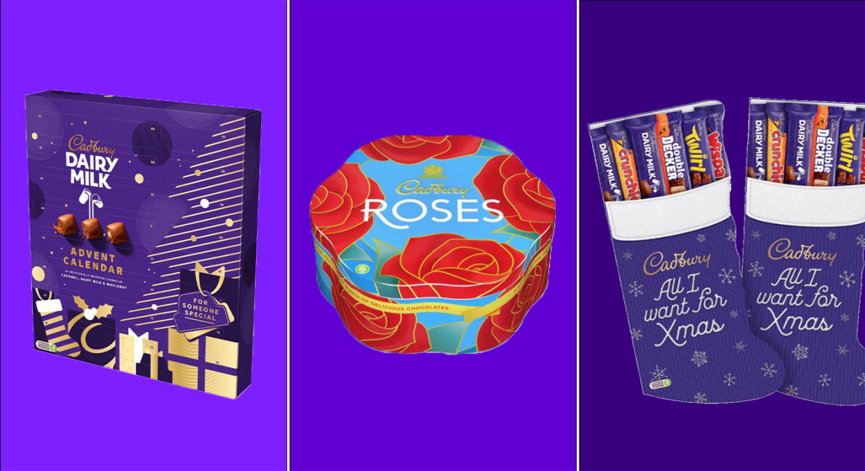 There's discounts of up to 28% to enjoy, across selection boxes, advent calendars and more. (Cadbury/Yahoo UK)