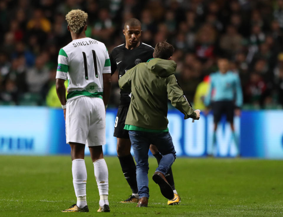 Kylian Mbappe is ‘attacked’ by a Celtic fan