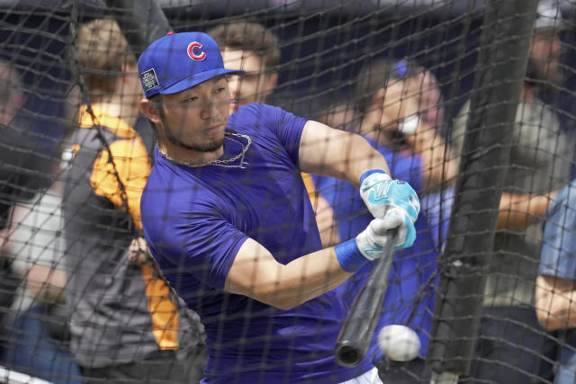 Chicago Cubs' Dansby Swanson speaks during a press conference ahead of the  baseball match against St. Louis Cardinals at the MLB World Tour London  Series, in London Stadium. (AP Photo/Kin Cheung Stock