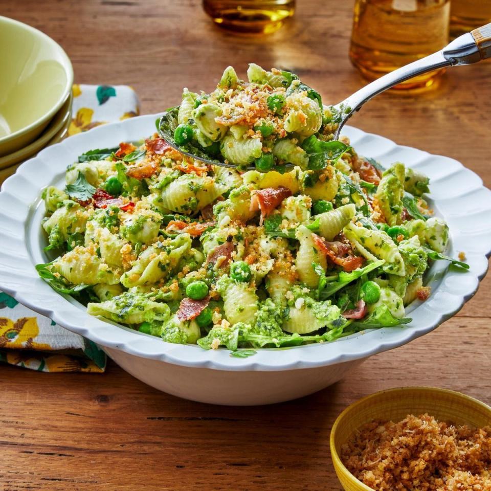 spring pea pesto pasta salad