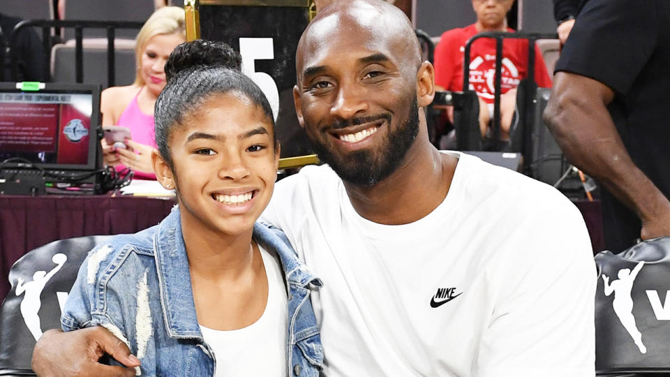 Gianna and Kobe Bryant, pictured here in Las Vegas in 2019.