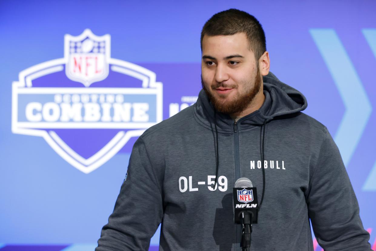 Kansas football offensive lineman Dominick Puni was one of two Jayhawks to be selected in this year's NFL draft.