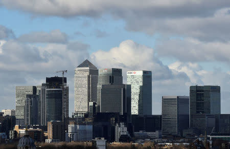 FILE PHOTO: The HSBC headquarters is seen in the Canary Wharf financial district in east London, Britain February 15, 2016. REUTERS/Hannah McKay /File Photo