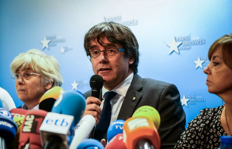 Carles Puigdemont, who was dismissed by Madrid after the Catalan parliament declared independence last month, is in Belgium facing extradition on charges of rebellion and sedition