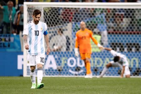 Soccer Football - World Cup - Group D - Argentina vs Croatia - Nizhny Novgorod Stadium, Nizhny Novgorod, Russia - June 21, 2018 Argentina's Lionel Messi looks dejected REUTERS/Murad Sezer