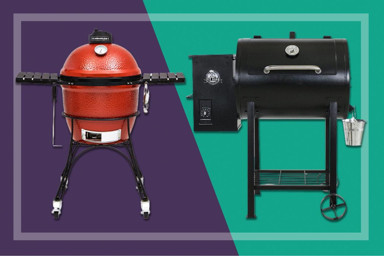 kamado grill and pellet smoker