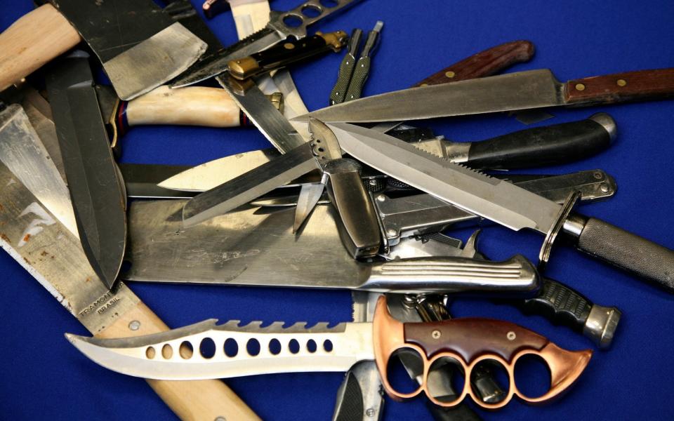 Knives recovered by the Metropolitan Police in separate, earlier investigation  - Julian Simmonds