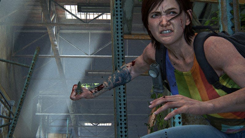 Ellie is shown holding her switchblade.