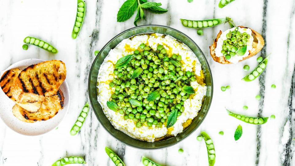 Homemade Ricotta with Spring Peas and Mint