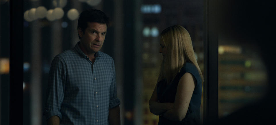 Ozark. (L to R) Jason Bateman as Marty Byrde, Laura Linney as Wendy Byrde in Season 4 Part 2 Episode 1 of Ozark. Cr. Courtesy Of Netflix © 2022<span class="copyright">COURTESY OF NETFLIX—© 2022 Netflix, Inc.</span>