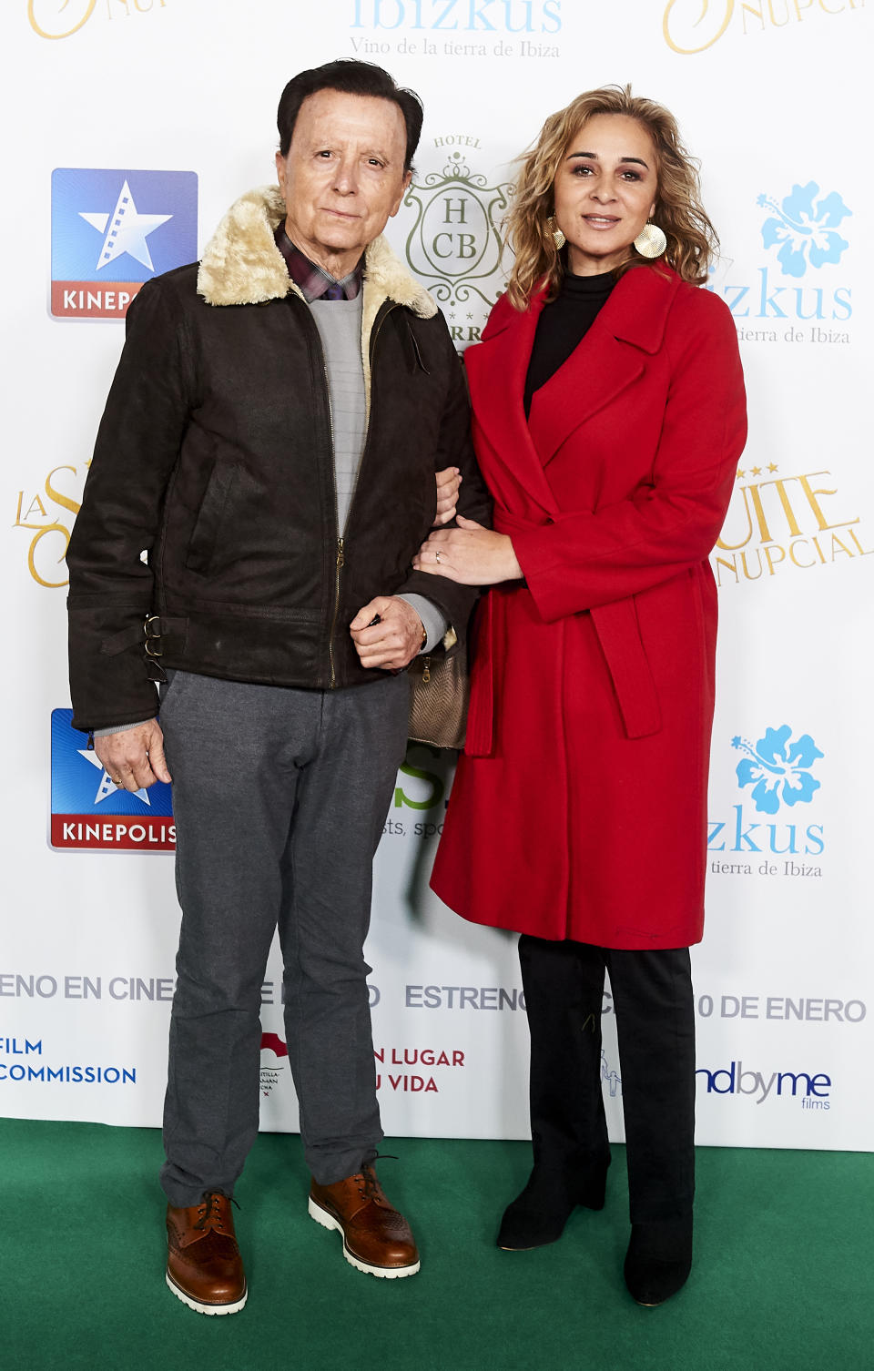 MADRID, SPAIN - JANUARY 09: Jose Ortega Cano and Ana Maria Aldon attends 'La suite nupcial' premiere at Kinepolis on January 09, 2020 in Madrid, Spain. (Photo by Borja B. Hojas/Getty Images)