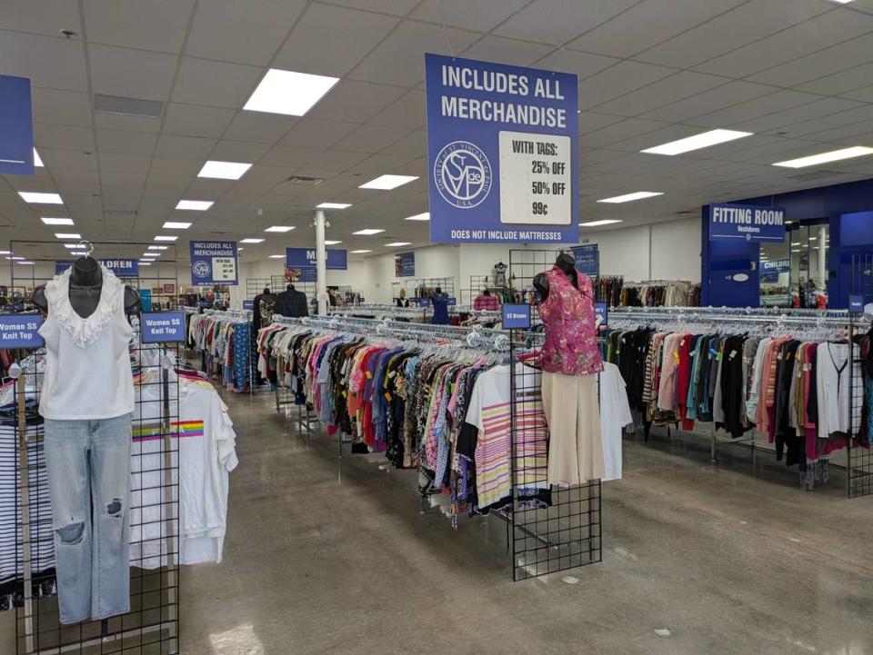 An overall look at the shop floor at the St. Vincent de Paul Thrift Store in Fairview Heights
