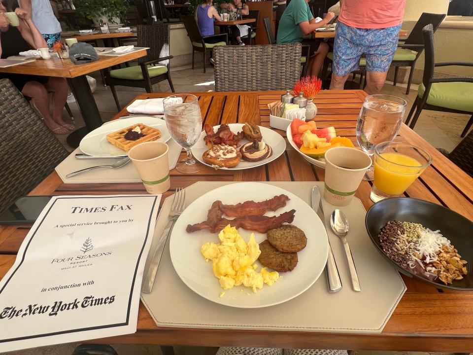 The breakfast buffet at the Four Seasons Maui at Wailea.