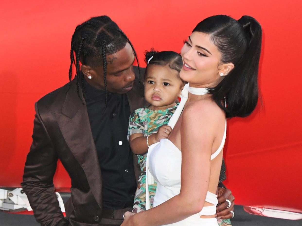 Travis Scott, Stormi Webster and Kylie Jenner