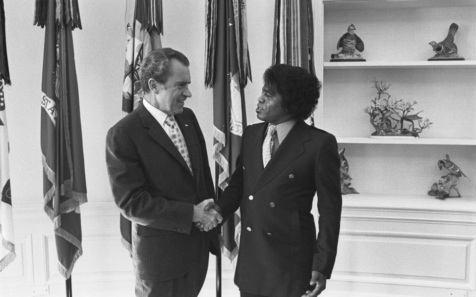 James Brown meeting Richard Nixon at the White House in 1972 - Getty
