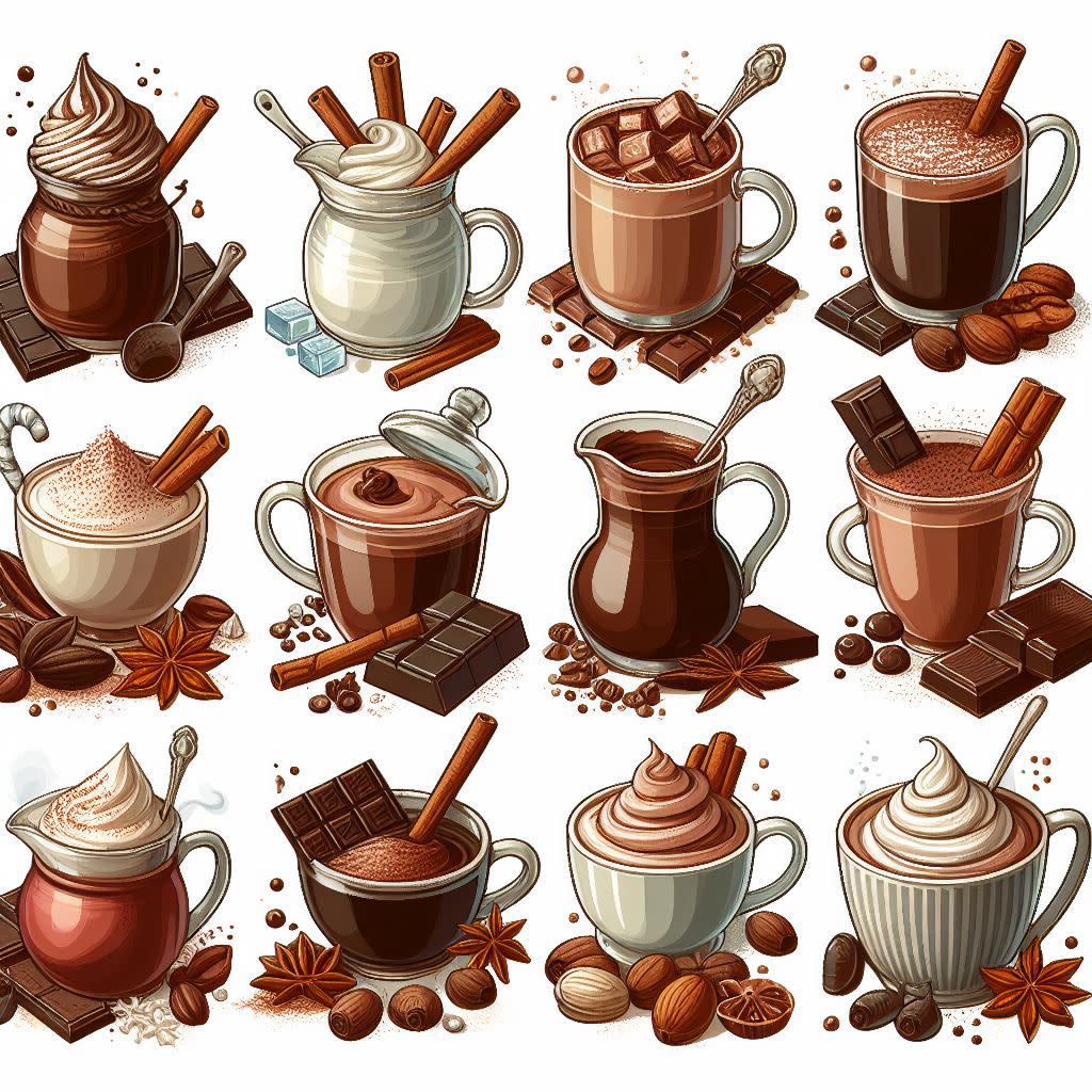 hot chocolate illustration from bing image creator