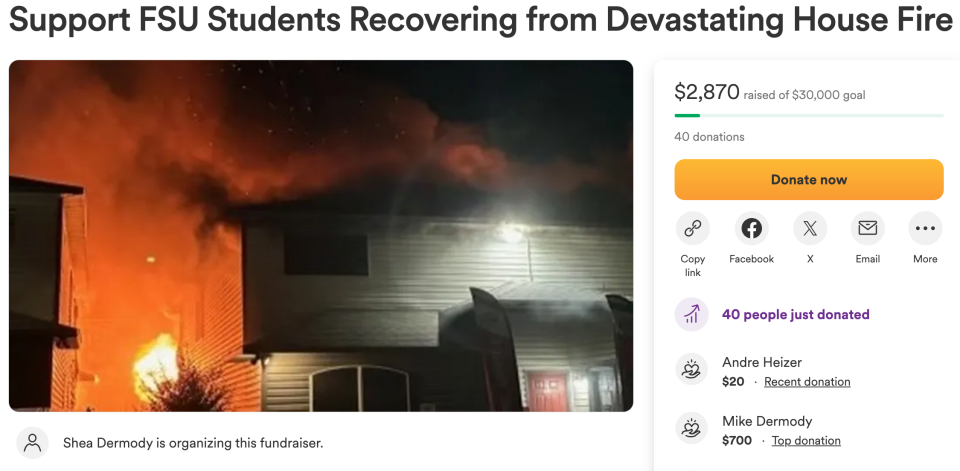 A GoFundMe aims to raise $30,000 to help 5 survivors of the fire get back on their feet.