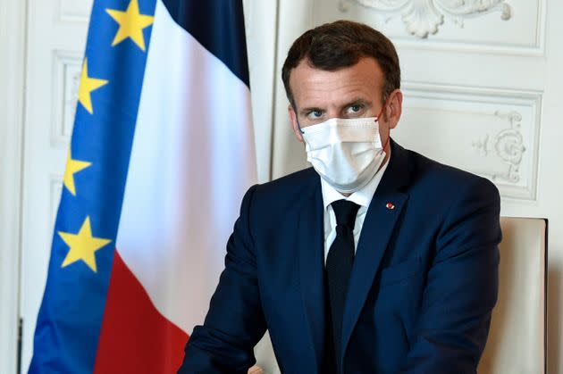 Emmanuel Macron photographié ce lundi 28 juin à Versailles à l'occasion du sommet 