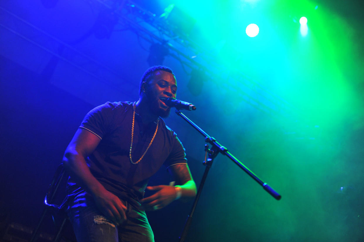 LONDON, ENGLAND - NOVEMBER 26:  Cadet performs on stage at the O2 Shepherd's Bush Empire on November 26, 2015 in London, England.  (Photo by C Brandon/Redferns)