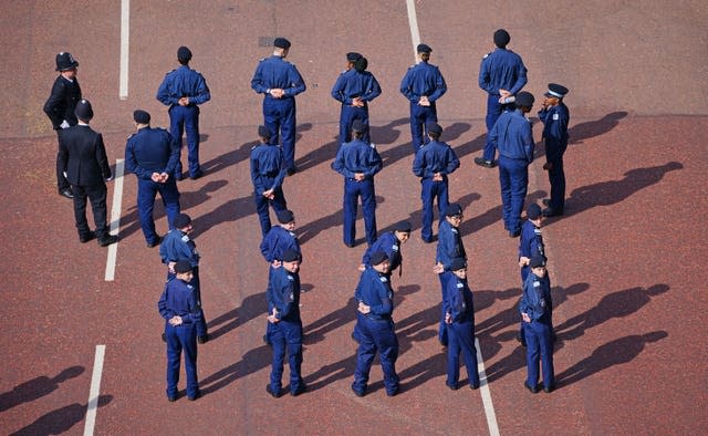 Police officers on The Mall ahead of the event