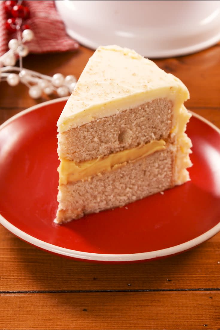 eggnog spice layer cake