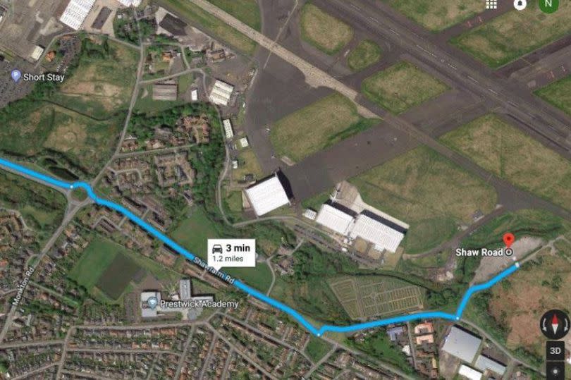 Prestwick Airport have shared a map of where spectators can park