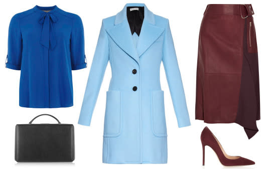 Cobalt blue and oxblood — In your closet.