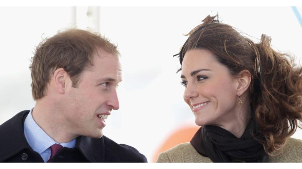 Prince William and Kate Middleton looking at each other