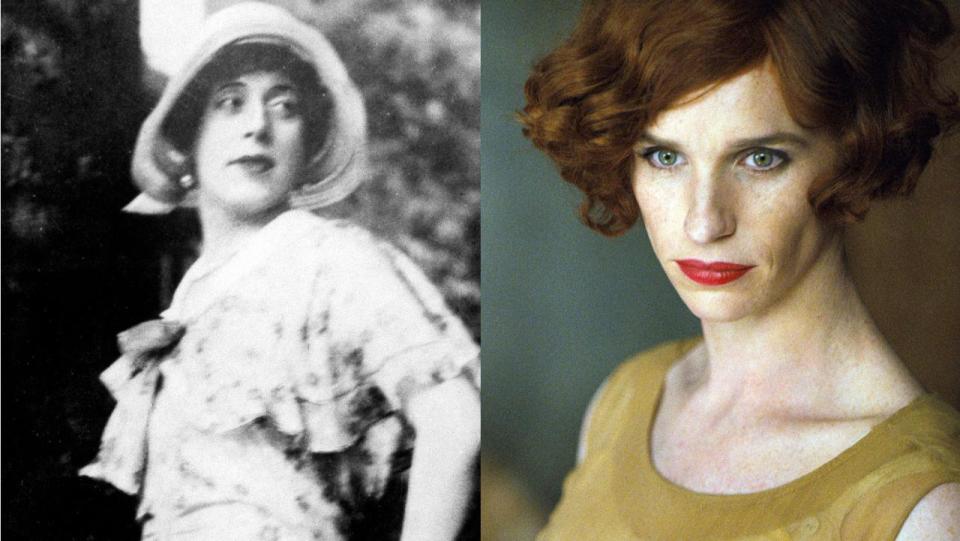 Lili Elbe, who was born Einar Wegener; and Eddie Redmayne, who plays Elbe in 'The Danish Girl'