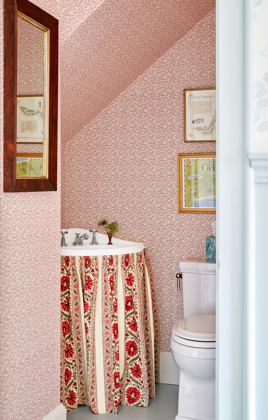 powder room in new england home designed by lilse mckenna inc