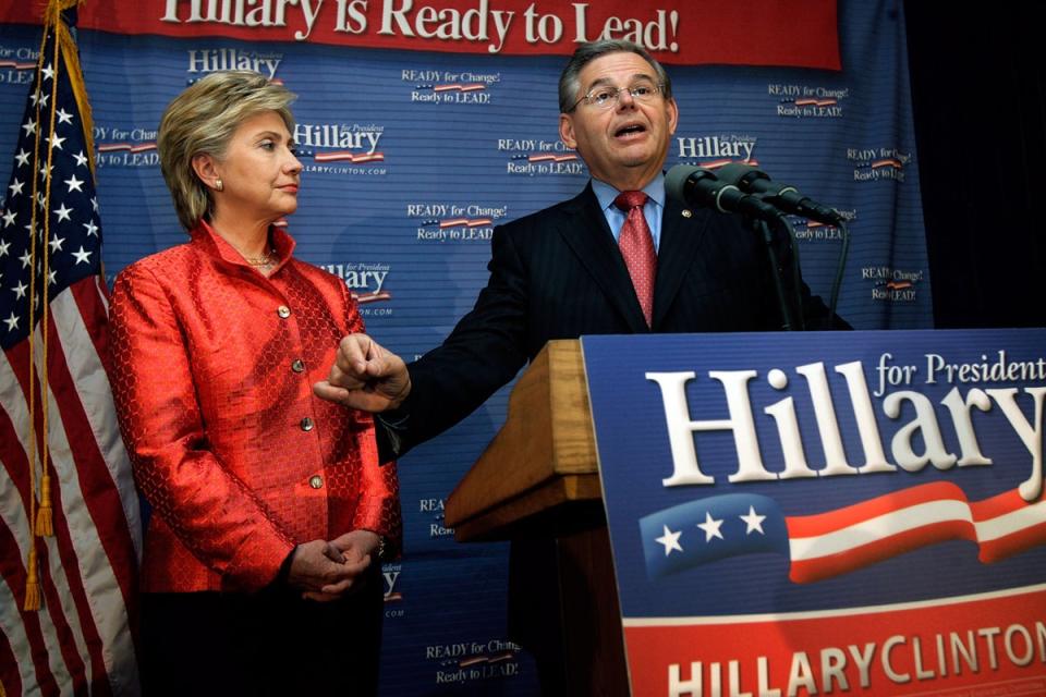 Despite the campaign help from Obama in 2006, Menendez endorsed Hillary Clinton for president in June 2007 ahead of the 2008 presidential primary (Getty Images)