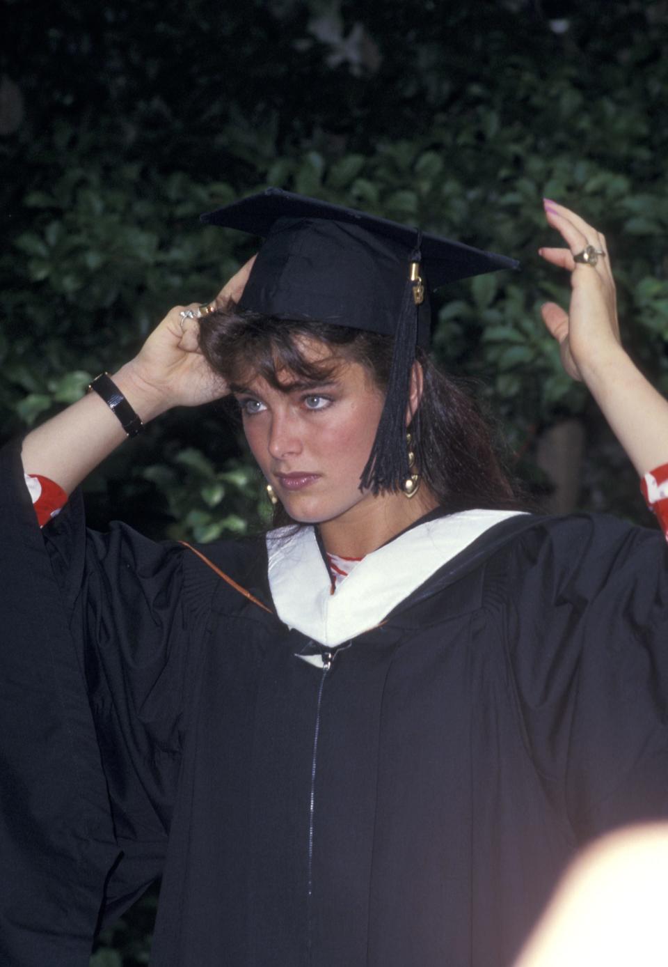 Brooke Shields' during her graduation at Princeton University in 1987.