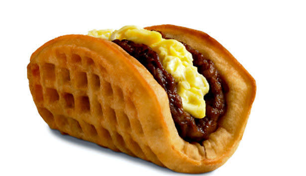 Taco Bell's thirst for food mashups has yet to be quenched -- the chain is now <a href="http://www.huffingtonpost.com/2013/08/06/taco-bell-waffle-taco_n_3712662.html" target="_blank">testing the waffle taco</a> in more stores. It includes scrambled eggs, sausage and a side of syrup, all wrapped in a waffle.