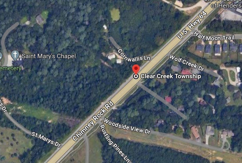 This was the approximate location of where a pedestrian was struck and killed while walking in the passing lane of U.S. 64 East in Hendersonville, according to the North Carolina State Highway Patrol.