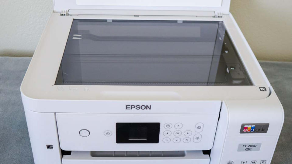 Epson ET-2850 printer sitting on desk