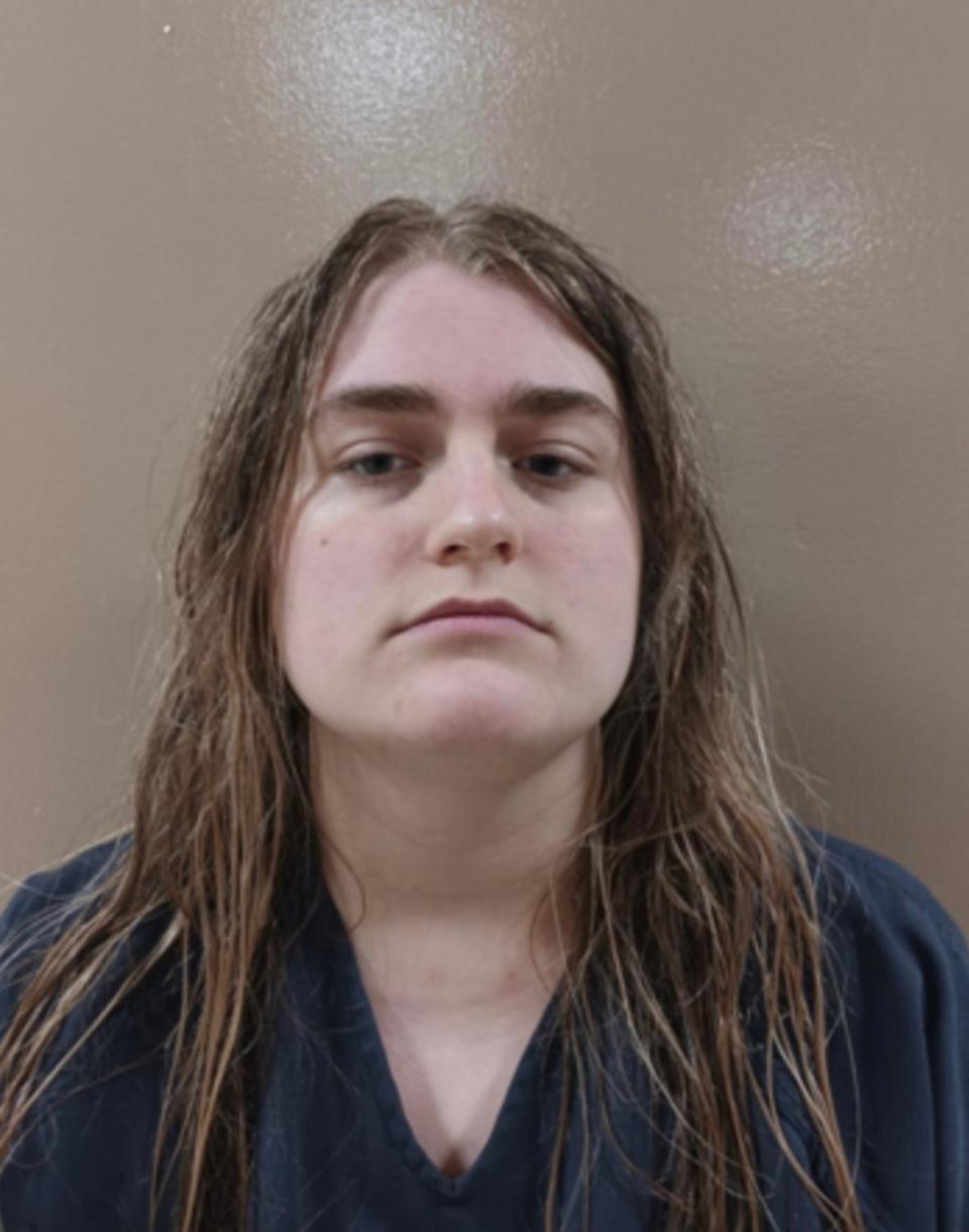 Dickinson told police she was hallucinating from blood loss after birth and the child was born “deformed” (Bedford County Prison)