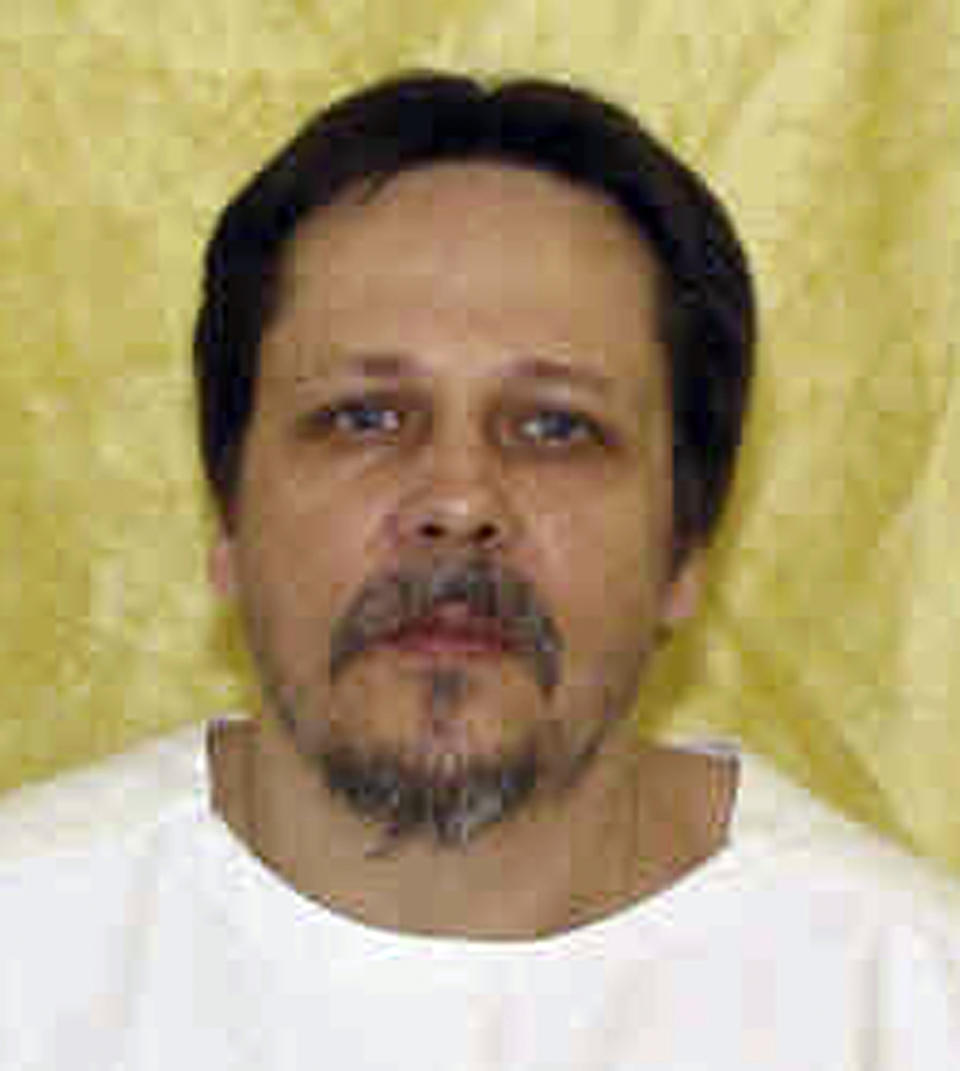 FILE- In this undated file photo provided by the Ohio Department of Rehabilitation and Correction shows Dennis McGuire. McGuire was executed in January 2014, for the 1989 rape and fatal stabbing of Joy Stewart, but took 26 minutes to die from an two-drug combo of a sedative and painkiller used by the state for the first time. The Ohio Department of Rehabilitation and Correction said it will increase the dosage of the lethal injection drugs Monday, April 28, 2014, for the next scheduled execution on May 28. (AP Photo/Ohio Department of Rehabilitation and Correction, File)