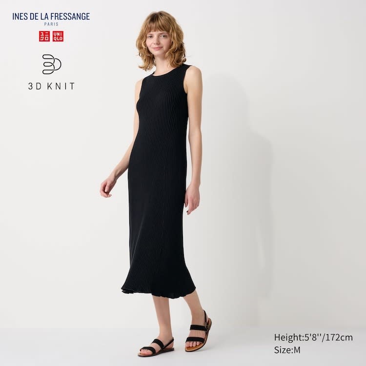A photo of a model wearing the 3D Knit Ribbed Sleeveless Dress. (PHOTO: Uniqlo)