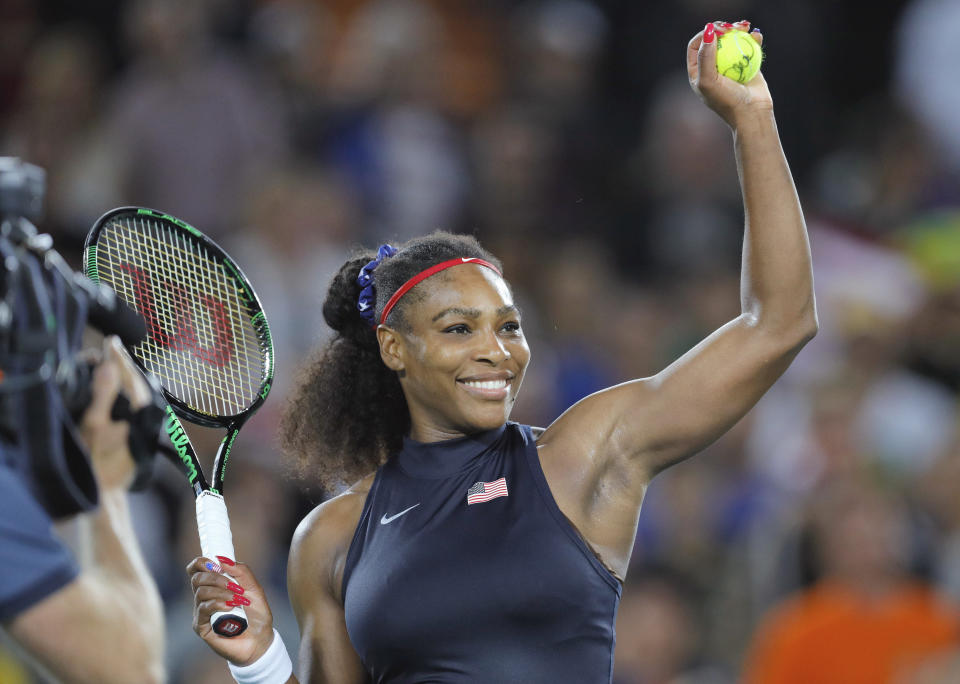 U.S. tennis star Serena Williams treated a group of young girls to a private screening of “Black Panther.” (AP Photo/Vadim Ghirda, File)
