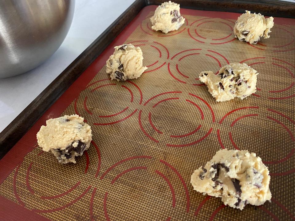 apple cider vinegar cookies on a baking sheet