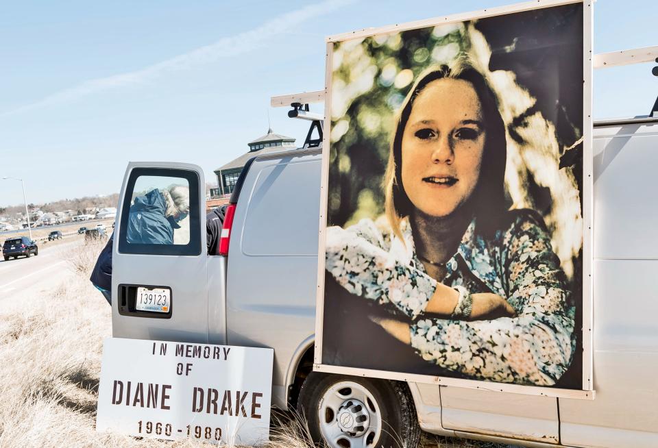 The siblings of Diane Drake in March set up a memorial on Easton's Beach, where Diane's body was found in 1980.