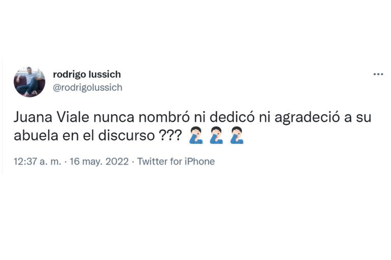 El tuit de Rodrigo Lussich contra Juana Viale