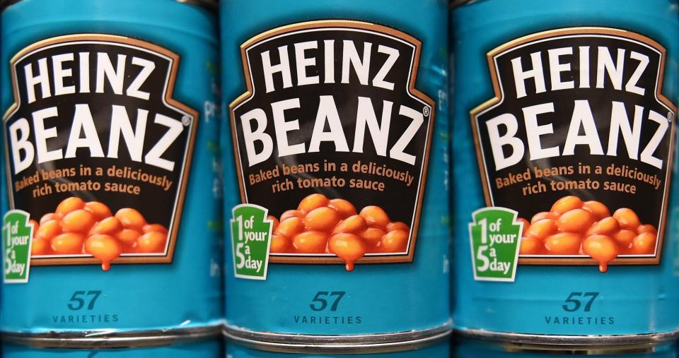 Heinz baked beans at a store in central London - ANDY RAIN /EPA