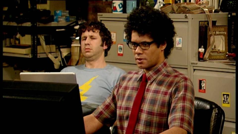 ‘Have you tried turning it off and on again?’ Chris O’Dowd and Richard Ayoade in ‘The IT Crowd’ (Channel 4)