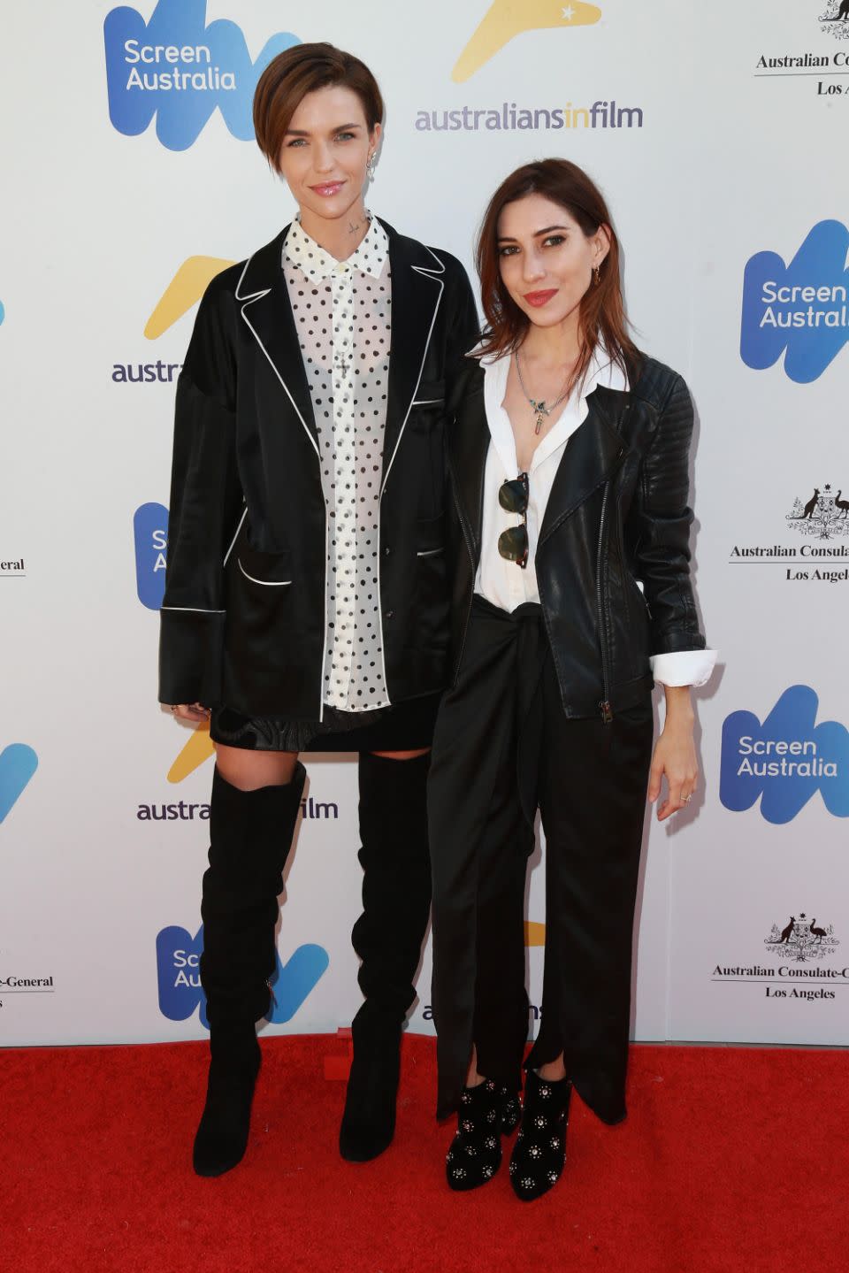 Earlier this week Ruby slammed her girlfriend's twin sister over the 'Yes' vote. She is pictured here with Jessica Origliasso in September 2017. Source: Getty