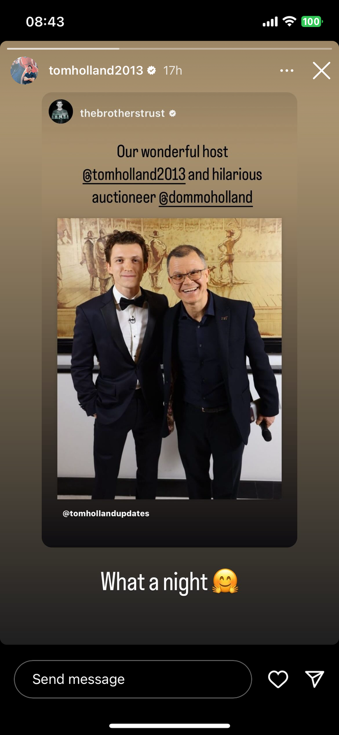 tom holland at his fundraiser