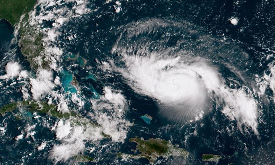 Hurricane Dorian gains strength as it tracks towards the Florida coast, on 30 August.