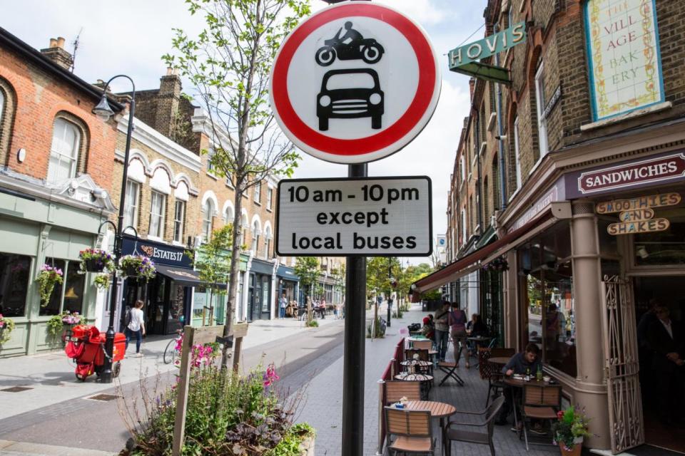 Orford Road in Walthamstow is closed to all traffic other than cyclists and local buses between 10am and 10pm (Mark Kerrison/Alamy Stock Photo)