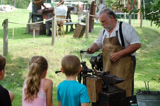 Sturbridge Village reenactor Tom Kelleher will this year demonstrate barrel-making techniques at Colonial Day at the Manse.